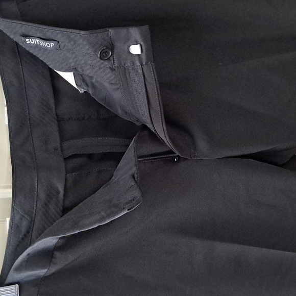 SuitShop Satin Waist Band Tuxedo Black Pants - Picture 10 of 10